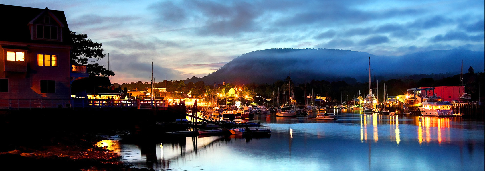 Camden, Maine at night